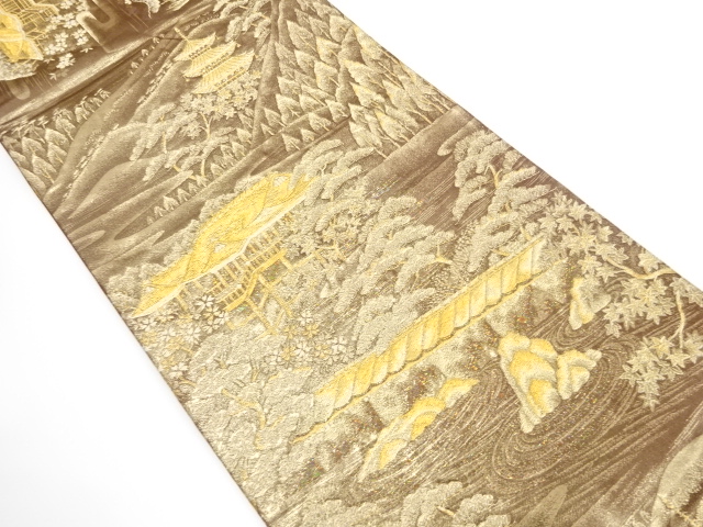 JAPANESE FUKURO OBI / WOVEN SCENERY OF KYOTO